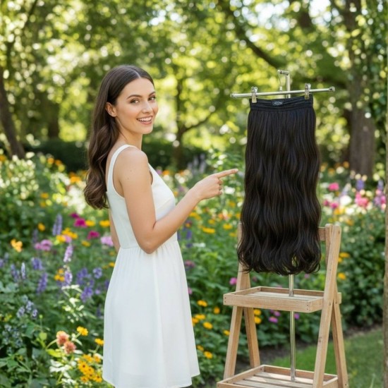 Ankara Fiber Sentetik Saç 1 Adet Yarımay Mavi Siyah