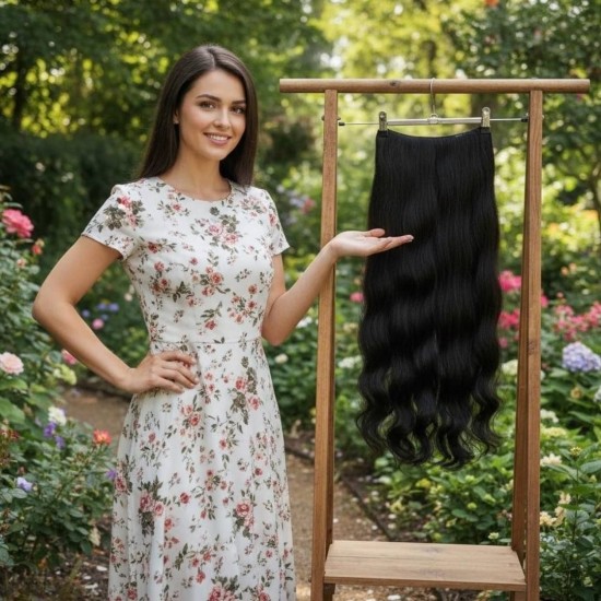 Ankara Fiber Sentetik Saç 1 Adet Yarımay Koyu Kahve