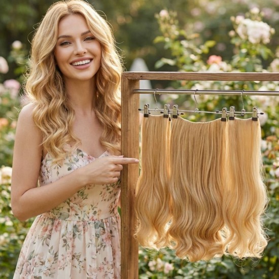 Ankara Fiber Sentetik Saç 1 Adet Yarımay 2 Adet Yan Çıt Çıt Dore Sarı