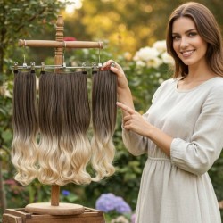 Ankara Fiber Sentetik Saç 1 Adet Yarımay 2 Adet Yan Çıt Çıt Küllü Kumral Platin Ombre    