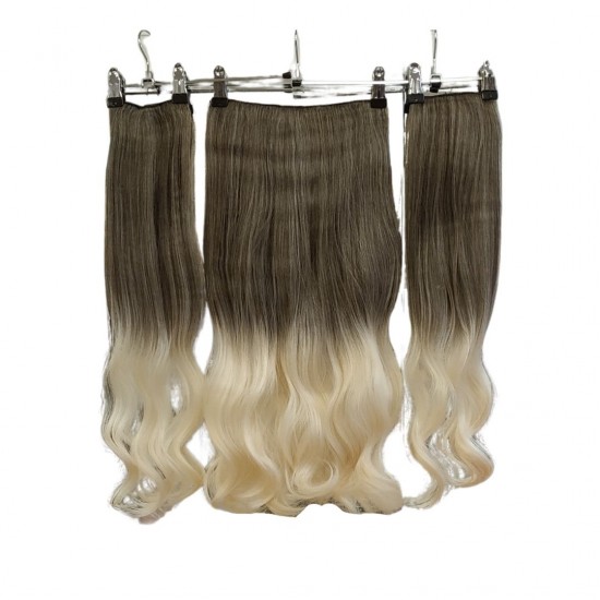 Ankara Fiber Sentetik Saç 1 Adet Yarımay 2 Adet Yan Çıt Çıt Küllü Kumral Platin Ombre