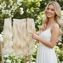 Ankara Fiber Sentetik Saç 1 Adet Yarımay 2 Adet Yan Çıt Çıt Platin