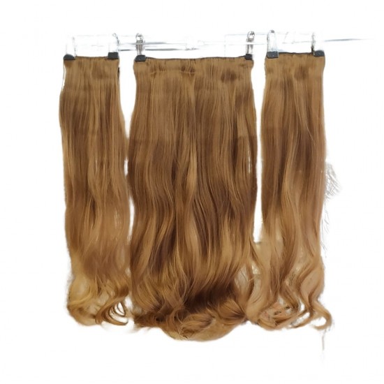 Ankara Fiber Sentetik Saç 1 Adet Yarımay 2 Adet Yan Çıt Çıt Kumral Karamel Ombre