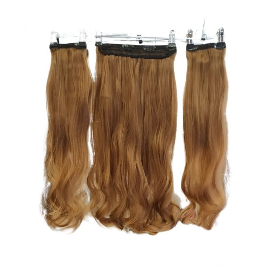 Ankara Fiber Sentetik Saç 1 Adet Yarımay 2 Adet Yan Çıt Çıt Kumral Karamel Ombre