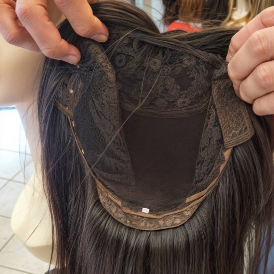 Gerçek Saç Peruk Ankara Doğal Peruk Tepe Kısmı Deri Görünümlü El İşçiliği İle
