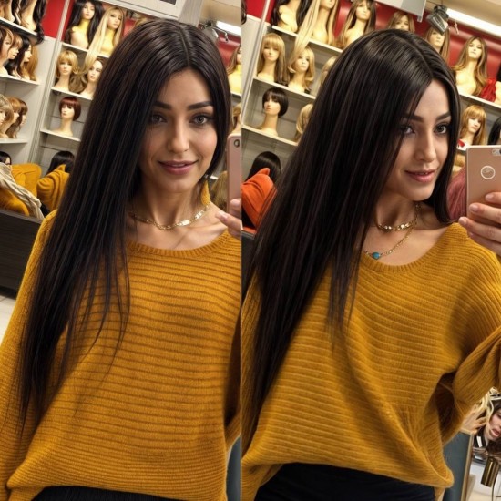 Gerçek Saç Peruk Ankara Doğal Peruk Tepe Kısmı Deri Görünümlü El İşçiliği İle