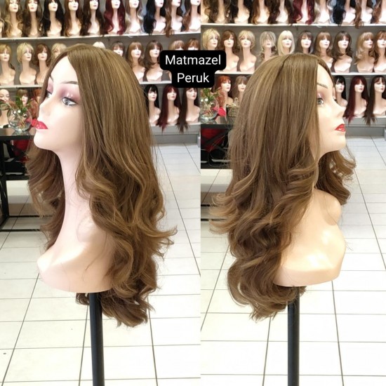 Yurt Dışı Gerçek Saç Peruk Tepe Kısmı Deri Görünümlü Bayan Peruk-1