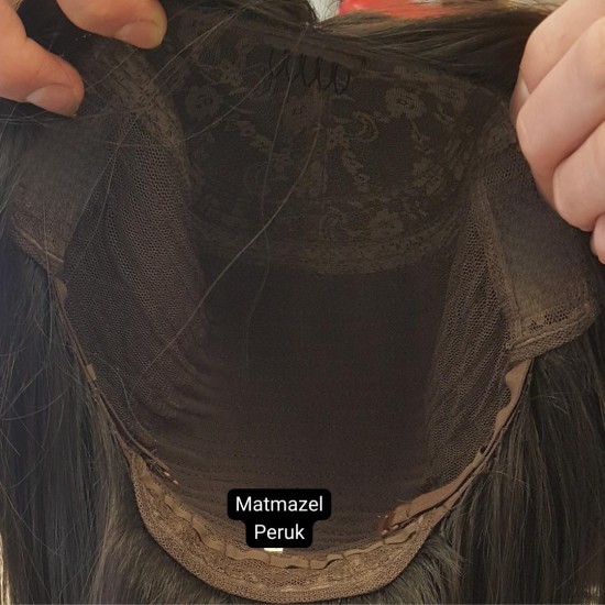 Yurt Dışı Gerçek Saç Peruk Tepe Kısmı Deri Görünümlü Bayan Peruk-2