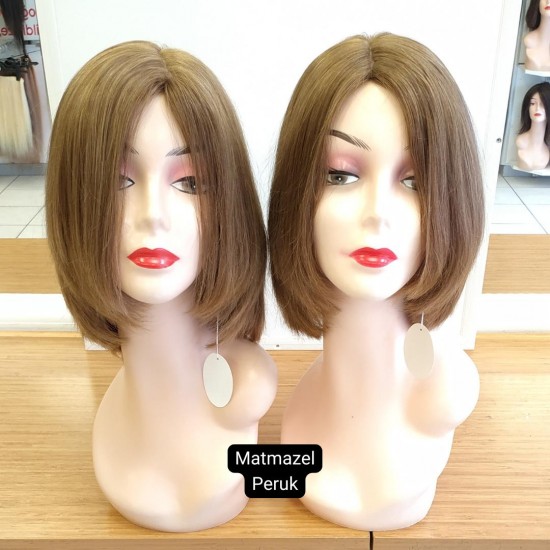 Yurt Dışı Gerçek Saç Peruk Tepe Kısmı Deri Görünümlü Bayan Peruk-7