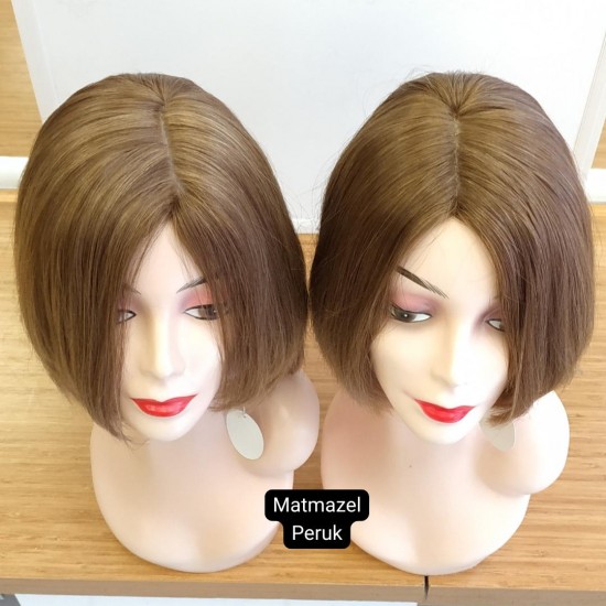 Yurt Dışı Gerçek Saç Peruk Tepe Kısmı Deri Görünümlü Bayan Peruk-7