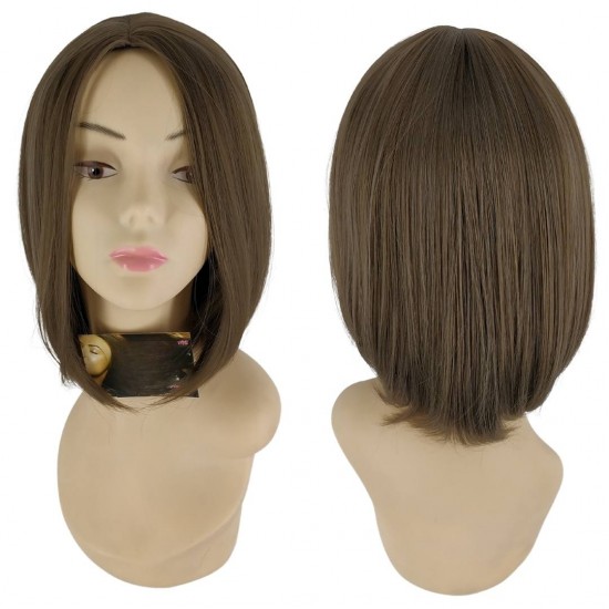 Ankara Kızılay Kaliteli Fiber Sentetik Peruk Işıltılı Kumral Kısa Küt