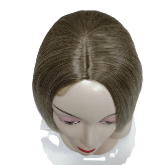 Ankara Kızılay Kaliteli Fiber Sentetik Peruk Koyu Kumral Platin Ombre Kısa Küt