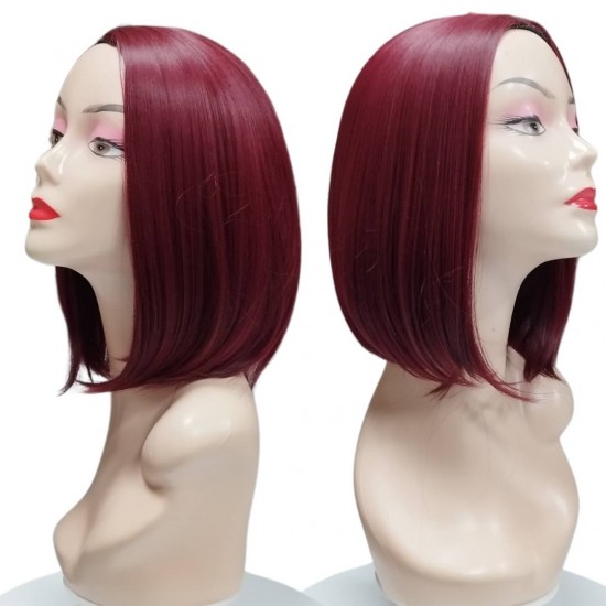 Ankara Kızılay Kaliteli Fiber Sentetik Peruk Kızıl Kısa Küt