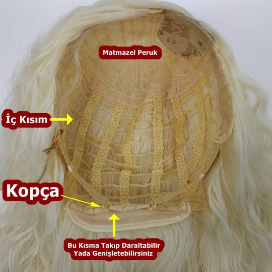 Ankara Kızılay Peruk Uzun Fiber Sentetik Su Dalgası Platin