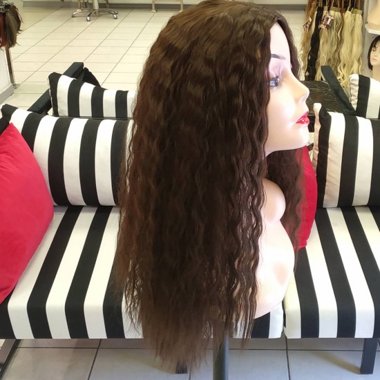 Ankara Kızılay Peruk Uzun Fiber Sentetik Su Dalgası Koyu Kumral