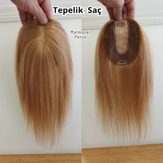 Tepe Kısmı İpek Taban Gerçek Saç Tül Tepelikler Matmazel Peruk