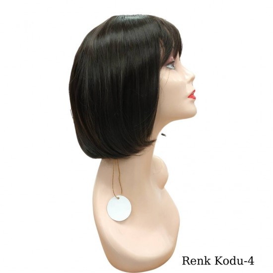 Ankara Kızılay Ucuz Fiber Sentetik Peruk Kısa Küt Model Kestane