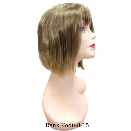 Ankara Kızılay Ucuz Fiber Sentetik Peruk Kısa Küt Model Açık Küllü Kumral Hafif Ombre