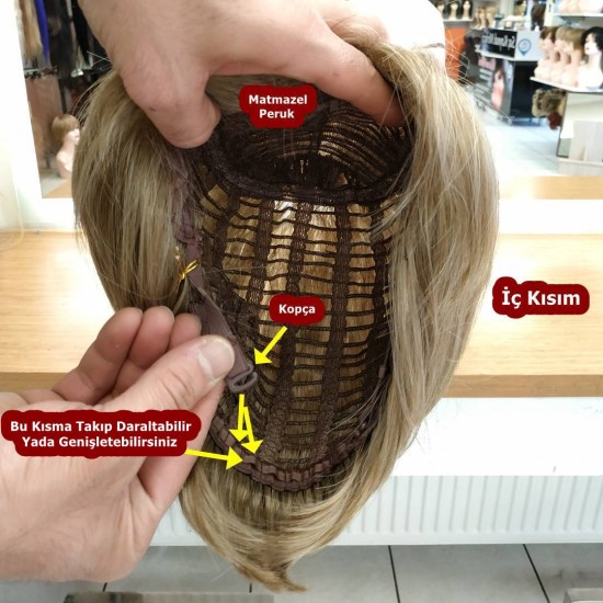 Ankara Kızılay Ucuz Fiber Sentetik Peruk Kısa Küt Model Açık Küllü Kumral Hafif Ombre