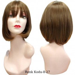 Ankara Kızılay Ucuz Fiber Sentetik Peruk Kısa Küt Model Açık Küllü Kumral 