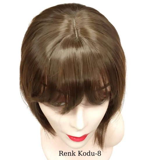 Ankara Kızılay Ucuz Fiber Sentetik Peruk Kısa Küt Model Koyu Kumral