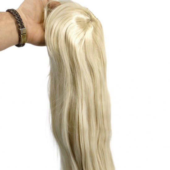 Ankara Kızılay En Ucuz Fiber Sentetik Peruk Uzun Platin Renk