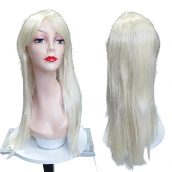 Ankara Kızılay En Ucuz Fiber Sentetik Peruk Uzun Açık Platin Renk