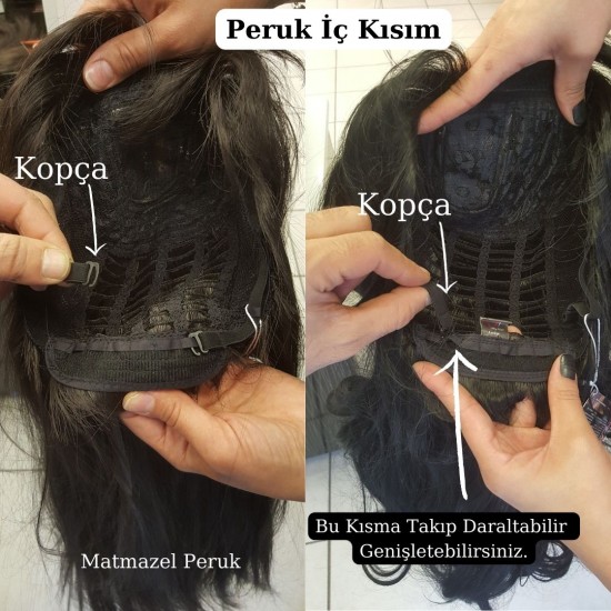 Ankara Kızılay Ucuz Fiber Sentetik Peruk Dalgalı Uzun Koyu Kestane