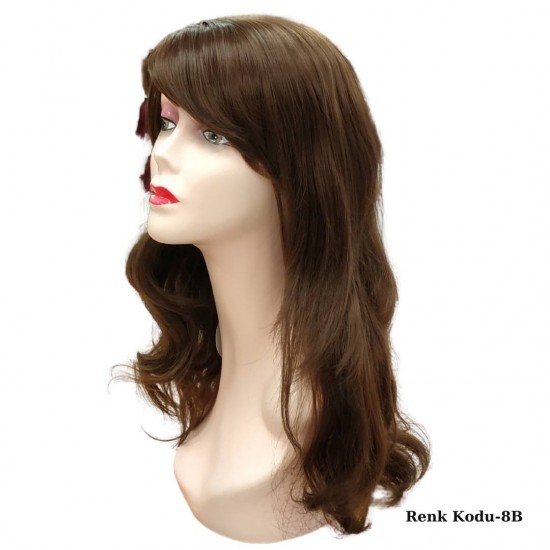 Ankara Kızılay Ucuz Fiber Sentetik Peruk Dalgalı Uzun Çikolata Kahve