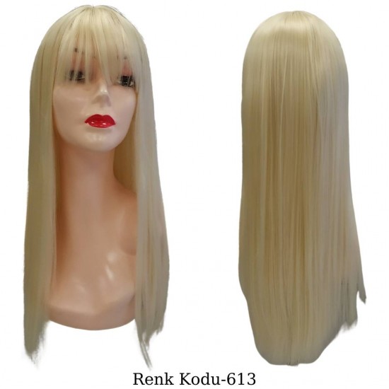 Ankara Kızılay En Ucuz Fiber Sentetik Peruk Düz Uzun Platin