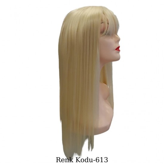 Ankara Kızılay En Ucuz Fiber Sentetik Peruk Düz Uzun Platin