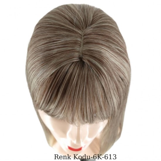 Ankara Kızılay En Ucuz Fiber Sentetik Peruk Düz Uzun Küllü Platin Ombre