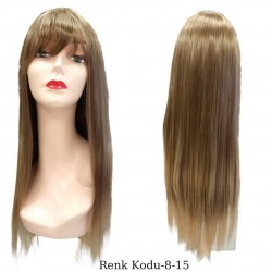 Ankara Kızılay En Ucuz Fiber Sentetik Peruk Düz Uzun Açık Küllü Kumral Hafif Ombre